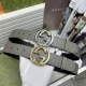 Special Gucciii Width: 4.0 Cm, Color: Gray. The Belt Body Features A Gray Genuin