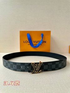3.4 Width Lv Double-Sided Belt Crafted From Genuine Leather In A Modern Design,