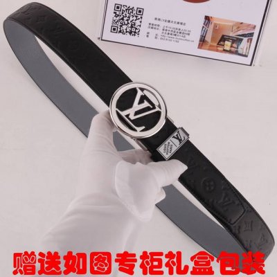 Belt: Lv..Louis..Vuitton automatic buckle Belt: 100% top-grain cowhide, guarante