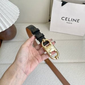 Celine pig nose Arc de Triomphe buckle women's belt Yc old flower Italian import