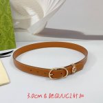Special 3.0Cm Gucci Belt, Double-Sided Top-Grain Leather, Length: 75.80.85.90.95