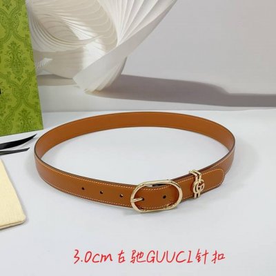 Special 3.0Cm Gucci Belt, Double-Sided Top-Grain Leather, Length: 75.80.85.90.95