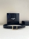 Width 3.0Cm Saint Laurent Ysl Monogram Lychee Embossed Leather Square Buckle Nar
