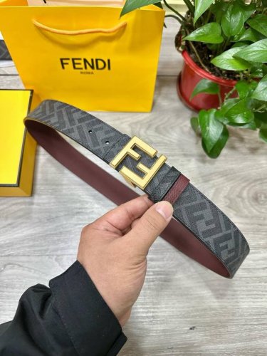 Fendi Fendi Store-Exclusive Style, 4.0 Cm Wide, Double-Ring Reversible Belt With