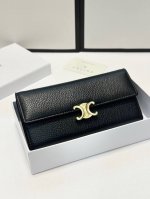 Color: Black Size: 19X10 Celine popular cowhide bi-fold wallet classic style fi