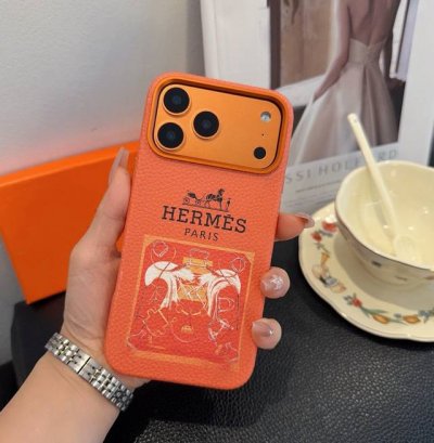 New Arrival Hermes Full Coverage Lychee Texture Phone Case Model: To avoid model