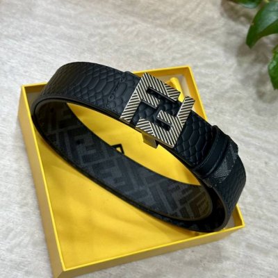 Fendi Fendi Store-Exclusive Design, Width 4.0 Cm, Double-Ring Reversible Belt Wi