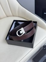 2025 Spring Collection Saint Laurent Women's Belt, Genuine Gold-Plated Buckle, I