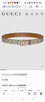 Gucci Gg Marmont Reversible Belt, 3.0cm Wide One side is dark brown Gg Supreme