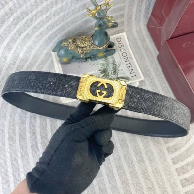 Gucci Special Leather Belt Series, Original Hardware Boutique Stainless Steel Bu