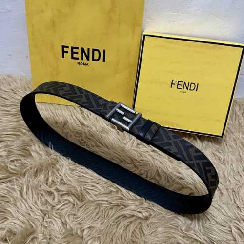 Fendi full packaging, same style as in boutiques, 4.0cm wide, double-ring revers