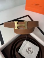 Hermes men's 3.2cm stainless steel welding point buckle with the latest bottom