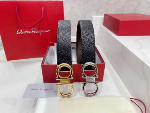 Salvatore Ferragamo high-end custom men's belt, 3.5cm long, made of double-side