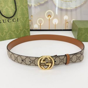 Special Gucci 3.0Cm Classic Imported Canvas Waterproof Material With Cowhide Bot