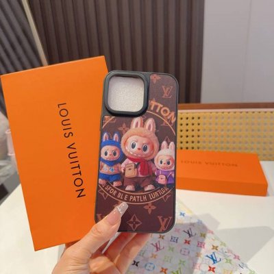 Lv two-in-one leather all-inclusive mobile phone case pull cloth 3D pattern Mode
