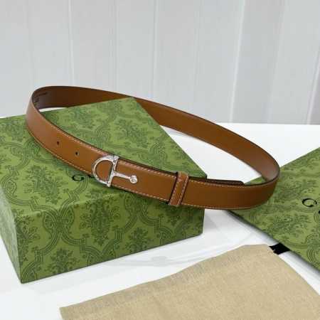 Gucci, Horsebit Belt, Women's Clean Cowhide Leather, 3cm DDD - Click Image to Close