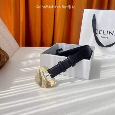 Celine 2.5Mm Women's Double-Sided Genuine Calfskin Leather Belt, Premium Store-A