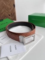 Bv New Men's Braided Belt, Double-sided, Handmade Intreccio Large Grid Braided D