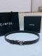 Chanel Cc Resin Black, Pink, And White Logo Buckle. Imported Calf Leather Belt,