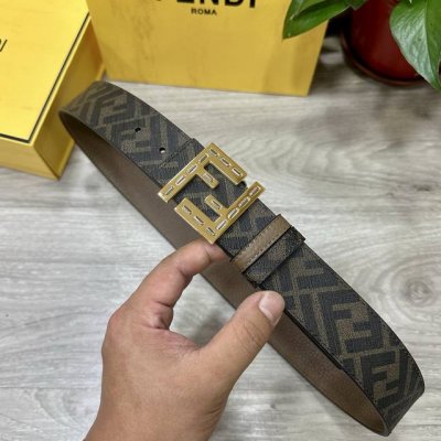 Fendi Fendi Store-Exclusive Model, 4.0 Cm Wide, Double-Ring Reversible Belt With