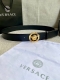 Width 4.0 Cm Versace This Goatskin Belt Features A Buckle Adorned With The Brand