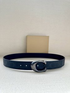 3.7cm wide Coach reversible belt is crafted from sporty calfskin and features a