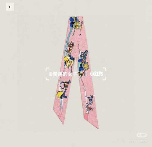 Hermes "Space Racehorse" Twilly scarf Twilly scarf 100% mulberry silk heavyweig