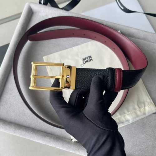 - Montblanc Square Buckle Black Blue Belt 35mm This reversible belt is a versat