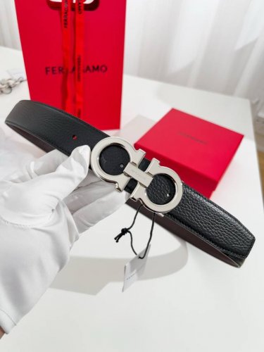Ferragamo. Full Set Of New Packaging, Width 3.5 Cm, Premium Custom-Made Men's Be