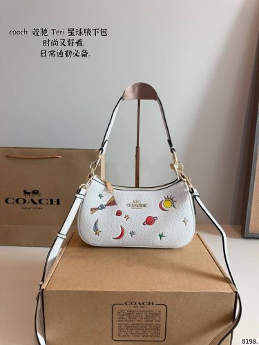 comes with a gift box. Coach. Planet Teri underarm bag Crescent bag real name c