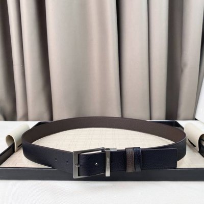 New Burberrry Burberry Counter Synchronous New Grain Leather Belt Plaque Buckle