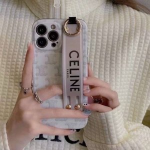Celine straight-edge polka dot photo frame, wrist strap phone case, full-covera