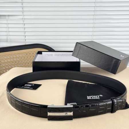 Montblanc Business Casual Formal Wear Can Be Worn 3.5Cm Latest Buckle Polished B - Click Image to Close