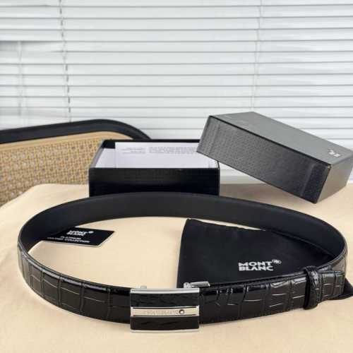 Montblanc Business Casual Formal Wear Can Be Worn 3.5Cm Latest Buckle Polished B