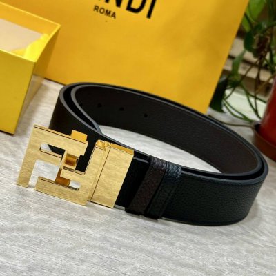 fendl Fendi Width 38Mm Men's Casual Belt Made Of Double-Sided First-Layer Cal
