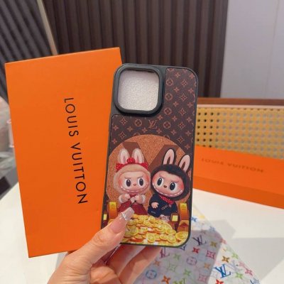 Lv two-in-one leather all-inclusive mobile phone case pull cloth 3D pattern Mode