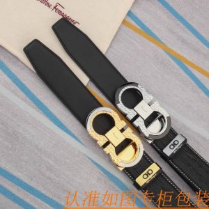 Belt: Ferragamo Original Single-Layer Cowhide Belt, Men's Belt: 100% Genuine Top