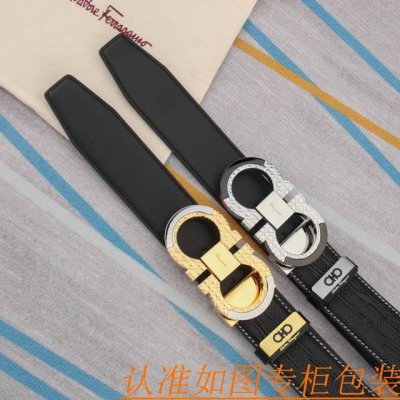Belt: Ferragamo Original Single-Layer Cowhide Belt, Men's Belt: 100% Genuine Top