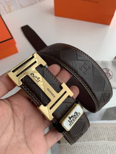 Product Name: Hermes. Hermes Original Single Model: Buckle, Classic H Pattern Pu