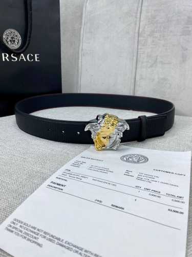 Width 4.0 Cm Versace This Crocodile-Embossed Leather Belt Features The Iconic Ve