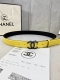 Special Width 3.0Cm Chanel Imported Soft Calfskin Gold And Silver Metal Grinding