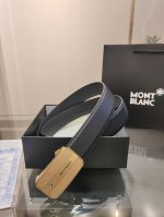 Special Montblanc Automatic Belt, 34Mm Wide, Premium Steel Buckle, Double-Sided