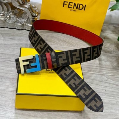 Fendi Fendi Store-Exclusive 4.0Cm Double-Ring Reversible Belt With Ff Snap Buckl