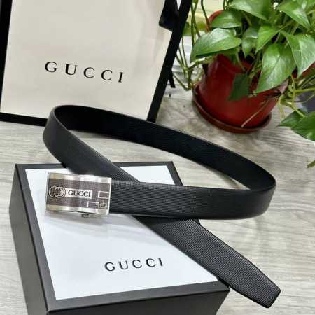 Automatic Buckle Belt] Gucci 3.5Mm Double-Sided Imported Top-Grain Cowhide Leath - Click Image to Close