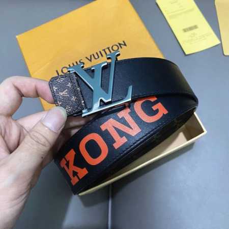 L0Uis Vuitt0N Classic men's original belt. Width 40mm. Imported calfskin as the - Click Image to Close