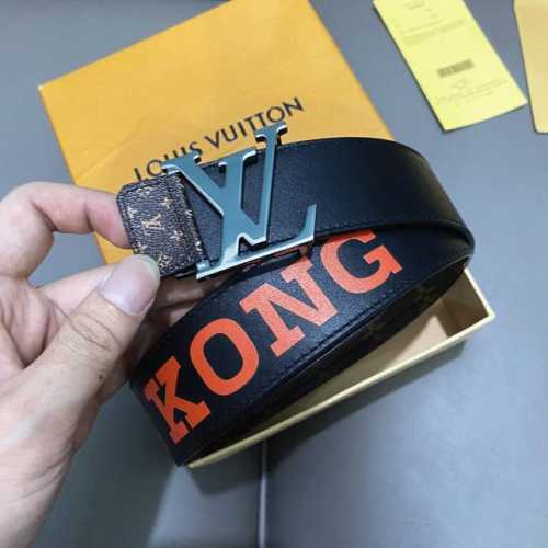 L0Uis Vuitt0N Classic men's original belt. Width 40mm. Imported calfskin as the