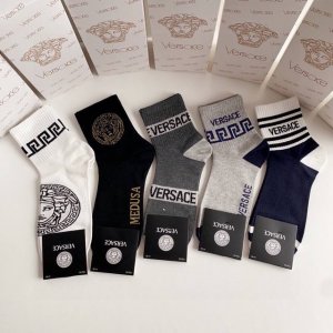 Special Packaging Versace New Classic Mid-Length Slouch Socks! Five pairs per bo