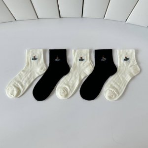 Special Packaging Vivienne Westwood New Embroidered Classic Mid-Calf Slouch Sock