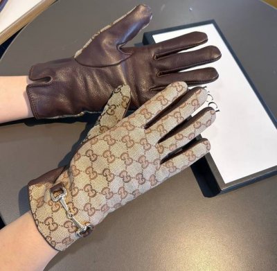 2025 New Exclusive First Release Touchscreen Gloves Gucci New High-End Lambskin