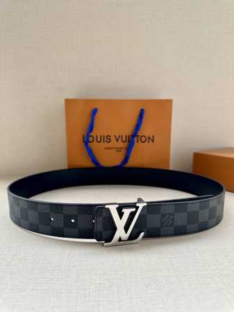 lv Tag Double-Sided Belt Made Of Monogram Canvas And Plain Cowhide Leather Wi - Click Image to Close